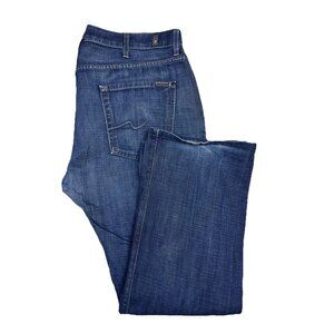 7 For All Mankind Brett Bootcut Jeans Mens 40x32 Dark Wash USA Made